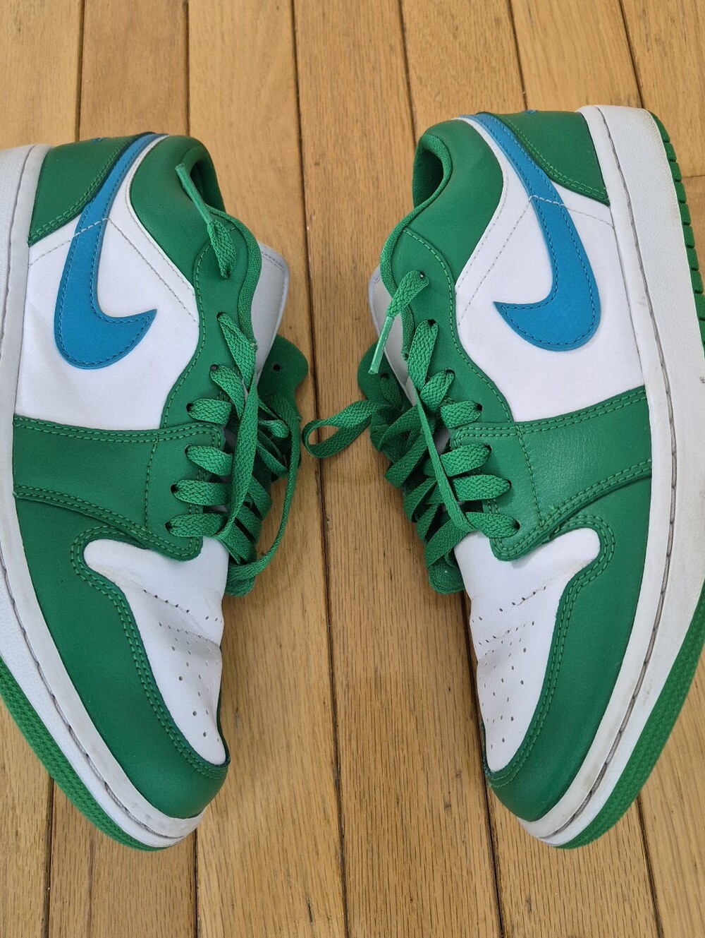 Jordan 1 Low Lucky Green Aquatone Women’s 10.5 Gorpcore Streetwear Dark Academia - Picture 6 of 12